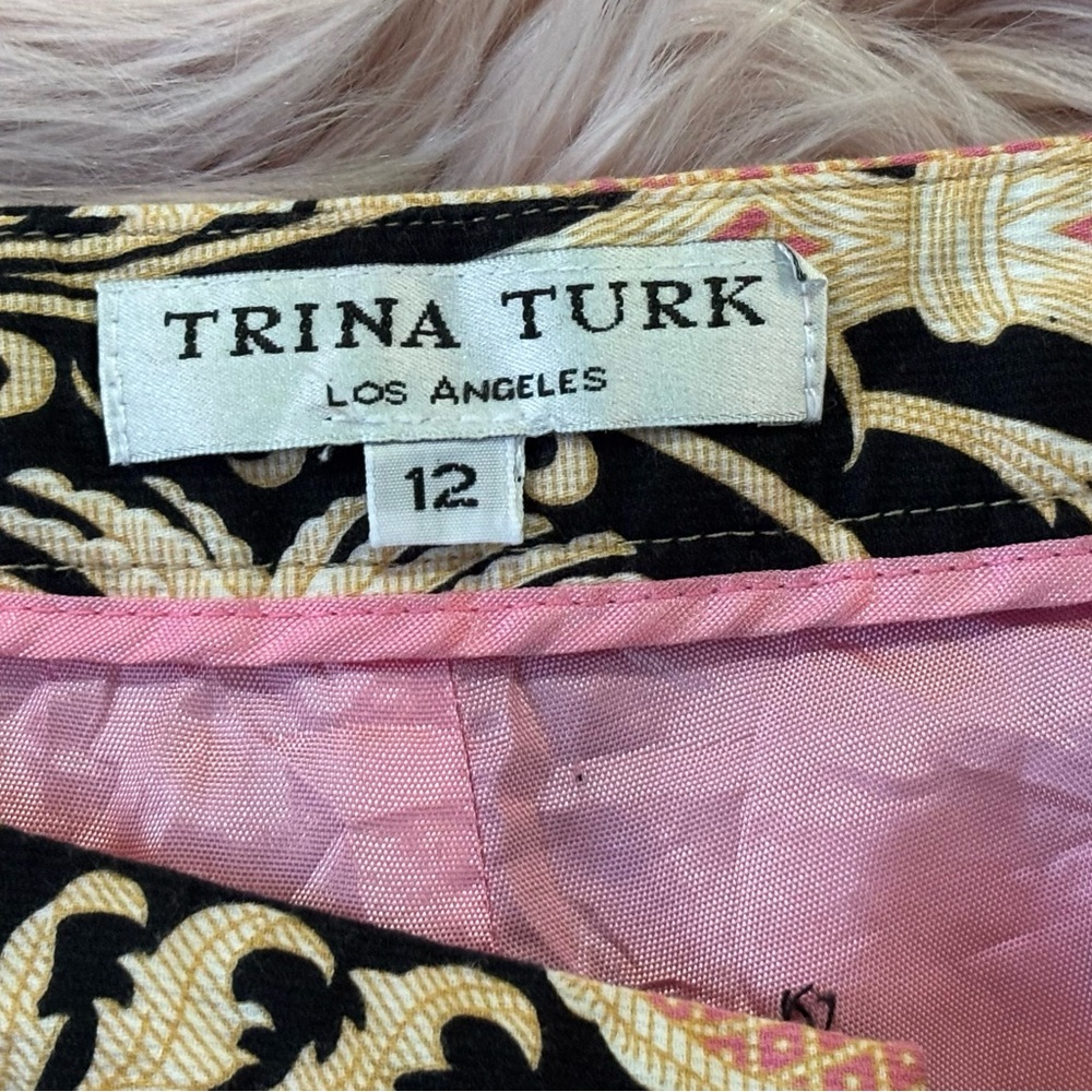 Trina Turk Pink, Black, and Cream Boot Cut Pants - Picture 11 of 12